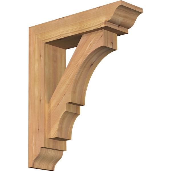 Ekena Millwork Balboa Traditional Smooth Bracket w/ Offset Brace, Western Red Cedar, 5 1/2"W x 20"D x 24"H BKT0604X20X24BOA01SWR - main
